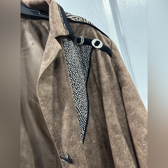 VTG Nancy Bolen Jacket Womens 12 Brown Western Animal Print Blazer 80s USA Made - Picture 9 of 15